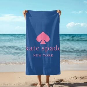Kate Spade Royal Blue Towel with Pink Logo